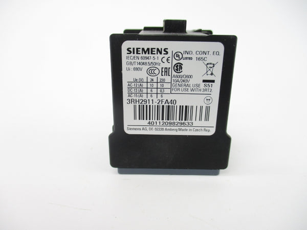SIEMENS 3RH2911-2FA40 240V 10A NSMP