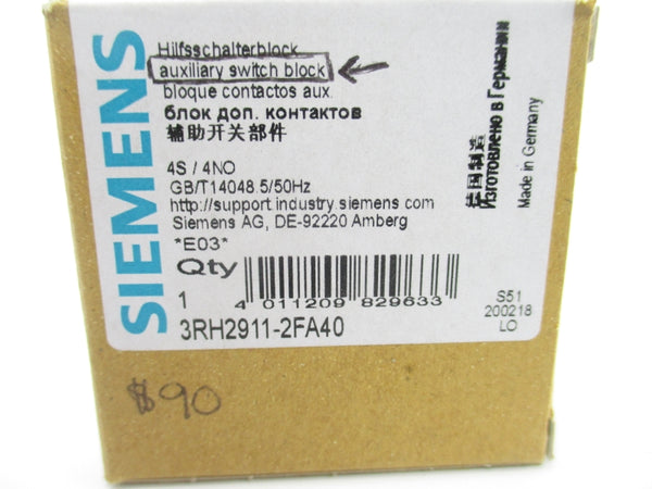 SIEMENS 3RH2911-2FA40 240V 10A NSMP