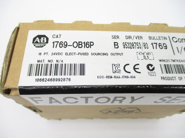 ALLEN BRADLEY 1769-OB16P SER. B F/W 3.1 24VDC DATE: 2012 NSMP