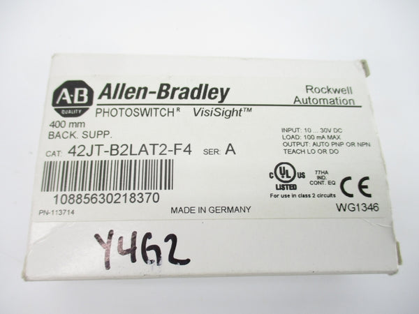ALLEN BRADLEY 42JT-B2LAT2-F4 SER. A 10-30VDC (WH) NSMP