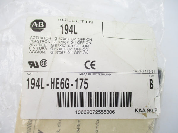ALLEN BRADLEY 194-HE6G-175 SER. B NSMP