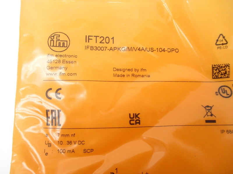 IFM EFECTOR IFT201 IFB3007-APKG/M/V4A/US-104-DPO 10-36VDC NSMP
