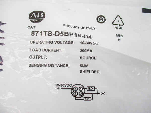 ALLEN BRADLEY 871TS-D5BP18-D4 SER. A 10-30VDC NSMP