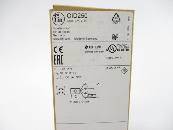 IFM EFCTOR OID250 OIDLCPKG/US 10-30VDC 0.03-2M NSMP