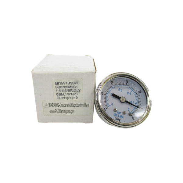 GAUGE MI15V1BSSPL SB0205M1G1 0-30PSI NSMP