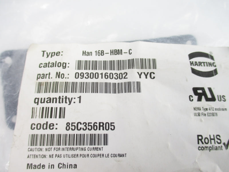 HARTING 09300160302 HAN16B-HBM-C NSMP