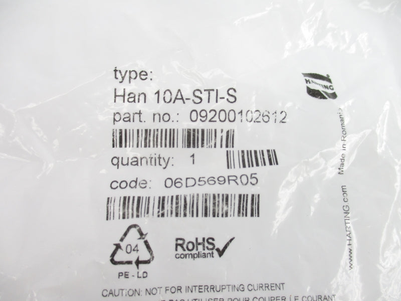 HARTING 09200102612 HAN10A-STI-S NSMP