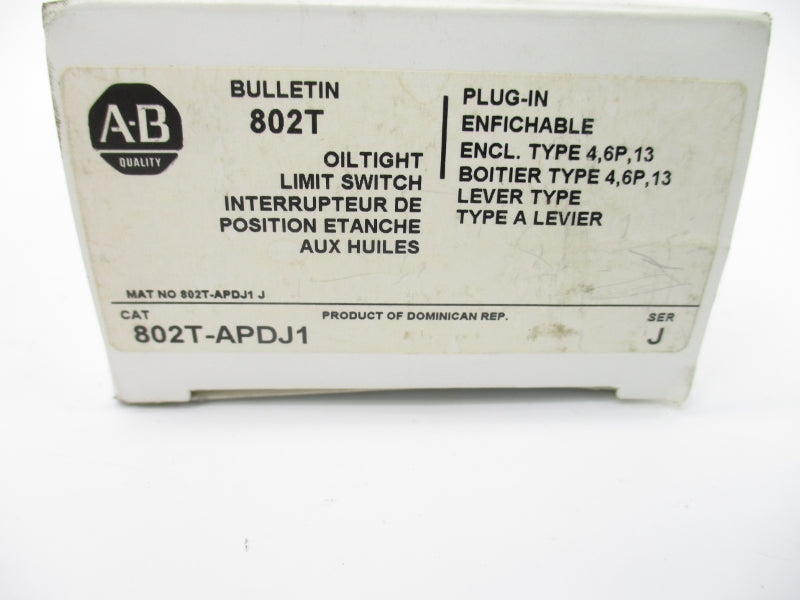 ALLEN BRADLEY 802T-APDJ1 SER. J 120-600V 60A (WH) NSMP