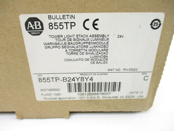 ALLEN BRADLEY 855TP-B24Y8Y4 SER. C 24V (BR/WH) NSMP
