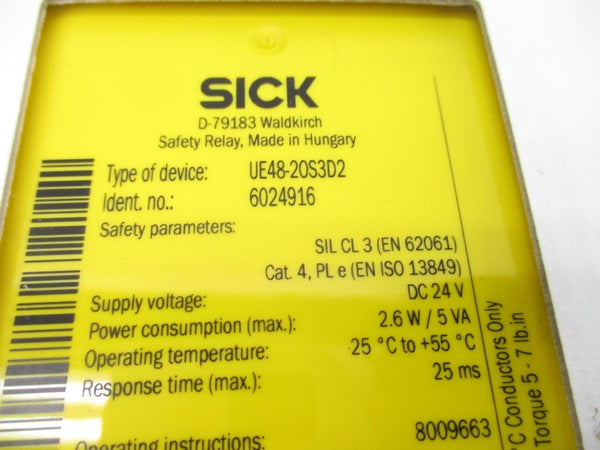 SICK UE48-20S3D2 6024916 24VDC 6A NSFS