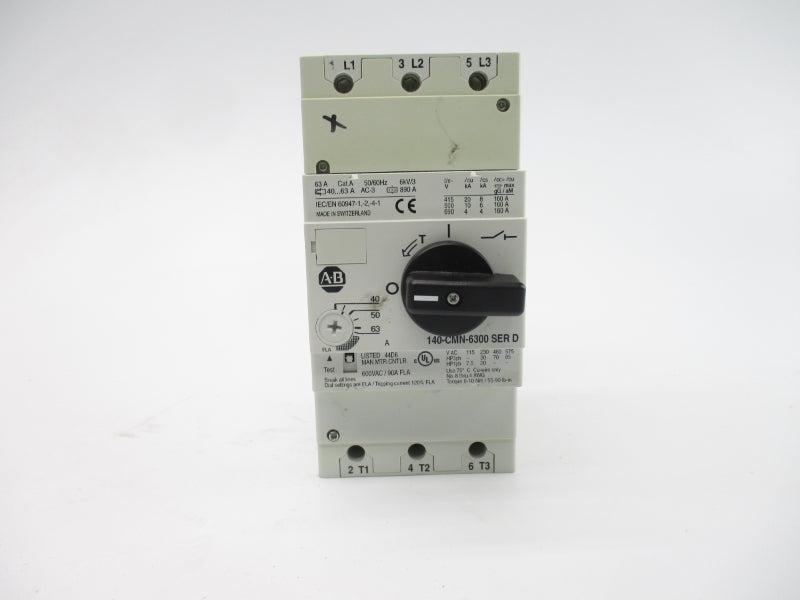 ALLEN BRADLEY 140-CMN-6300 SER. D 600VAC 40-63A (BR/WH) NSMP