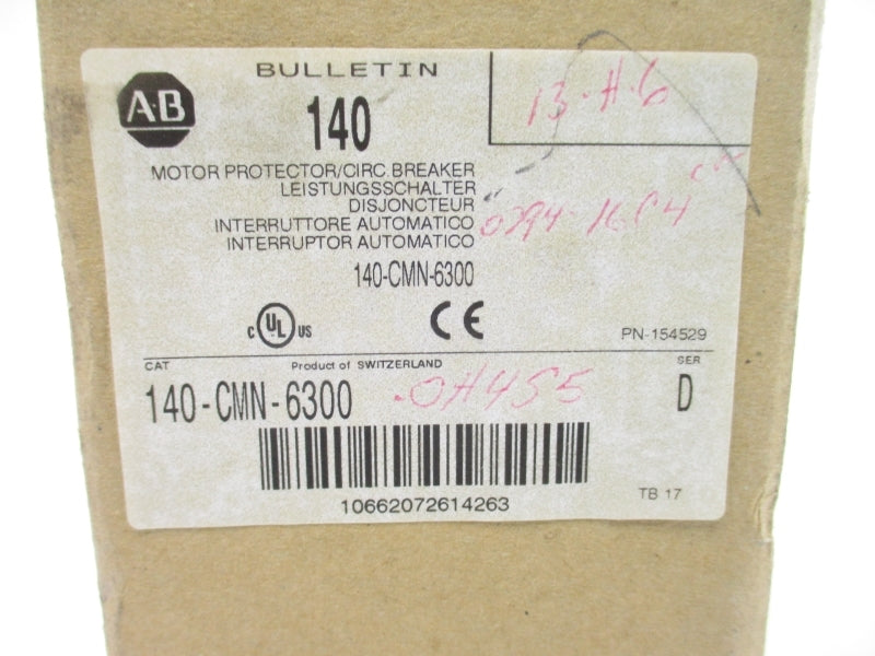ALLEN BRADLEY 140-CMN-6300 SER. D 600VAC 40-63A (BR/WH) NSMP