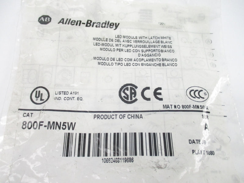 ALLEN BRADLEY 800F-MN5W SER. A NSMP