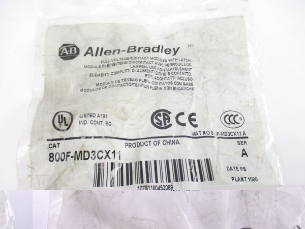 ALLEN BRADLEY 800F-MD3CX11 SER. A NSMP