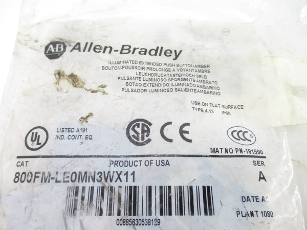 ALLEN BRADLEY 800FM-LE0MN3WX11 SER. A NSMP