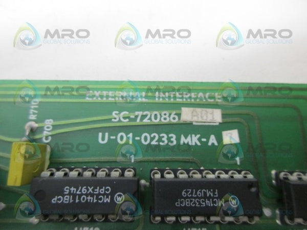 AJAX MAGNETHERMIC 72086A01 U-01-0233MK-A7 EXTERNAL INTERFACE NSNP