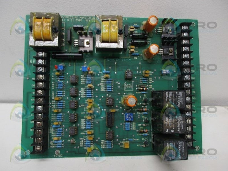 AJAX MAGNETHERMIC 72074A00 U-01-0595 TEMP/PRESSURE MONITOR BOARD  UNMP
