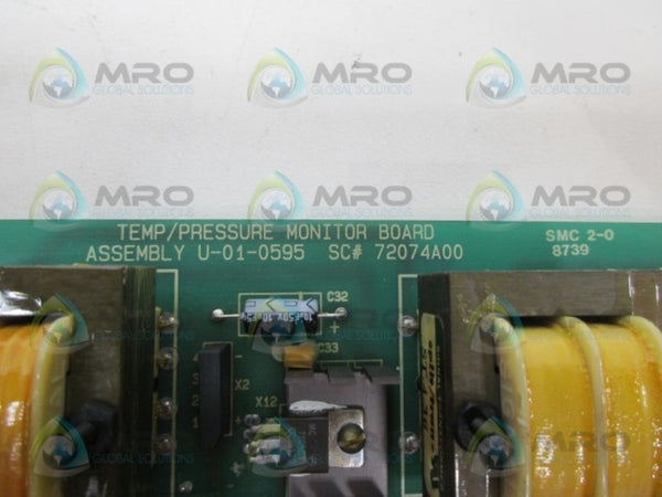 AJAX MAGNETHERMIC 72074A00 U-01-0595 TEMP/PRESSURE MONITOR BOARD  UNMP