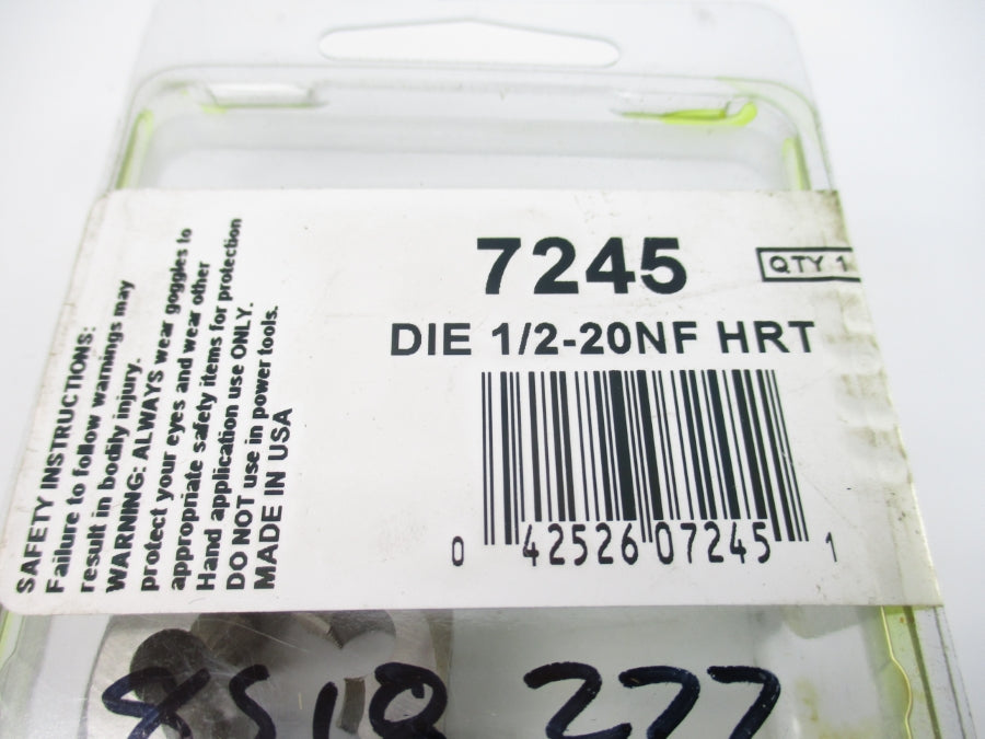 IRWIN TOOL 7245 DIE1/2-20NFHRT NSMP