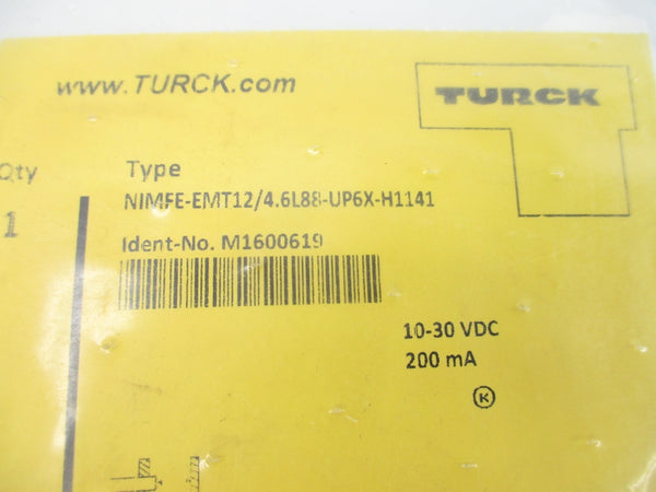 TURCK NIMFE-EMT12/4.6L88-UP6X-H1141 M1600619 10-30VDC NSMP