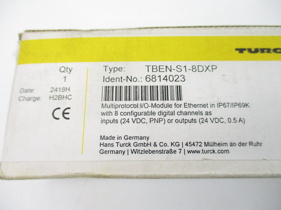 TURCK TBEN-S1-8DXP 6814023 24VDC NSFS