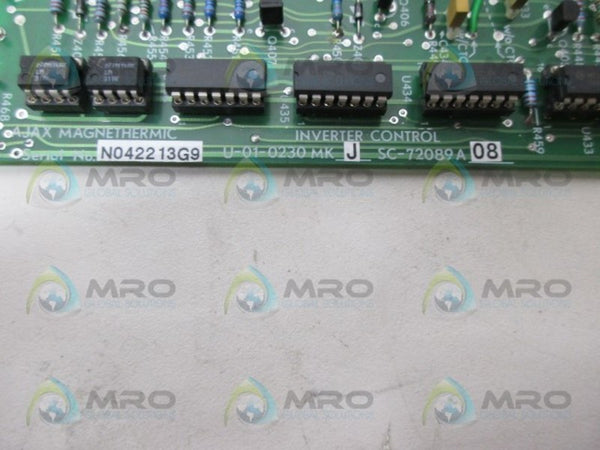 AJAX MAGNETHERMIC 72089A08 U-01-0230MKJ INVERTER CONTROL BOARD NSNP
