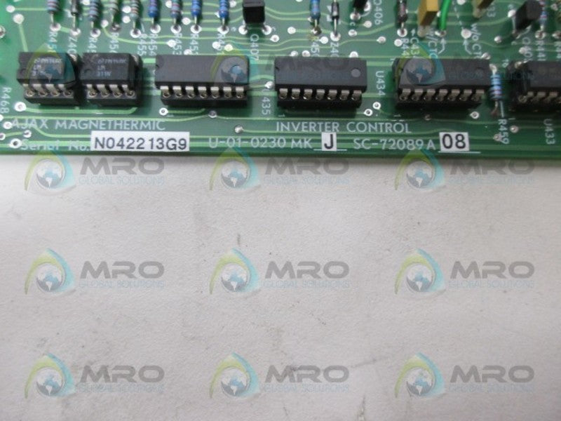 AJAX MAGNETHERMIC 72089A08 U-01-0230MKJ INVERTER CONTROL BOARD NSNP