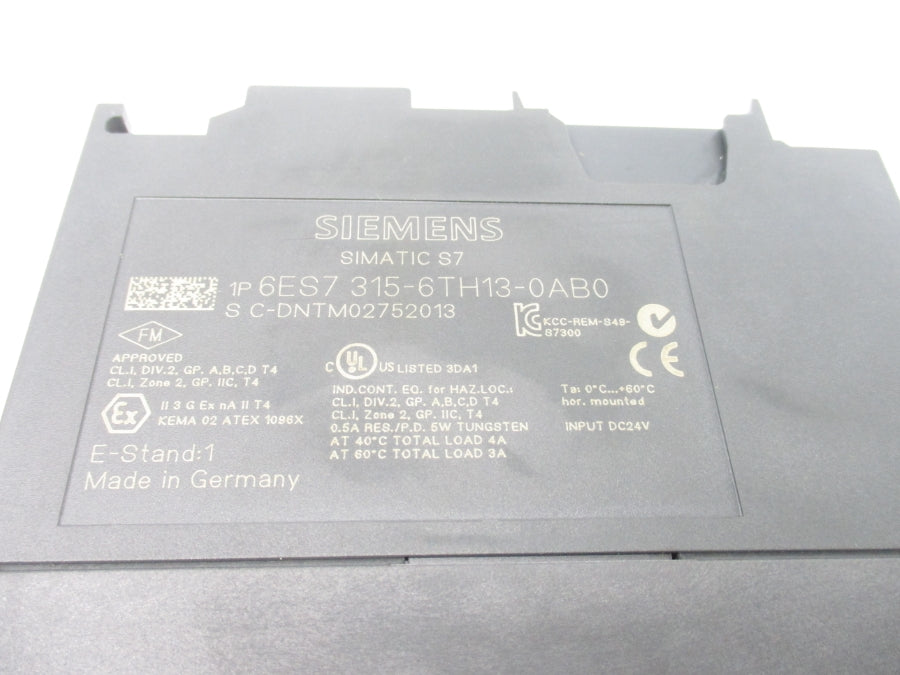 SIEMENS 6ES7315-6TH13-0AB0 24VDC NSNP