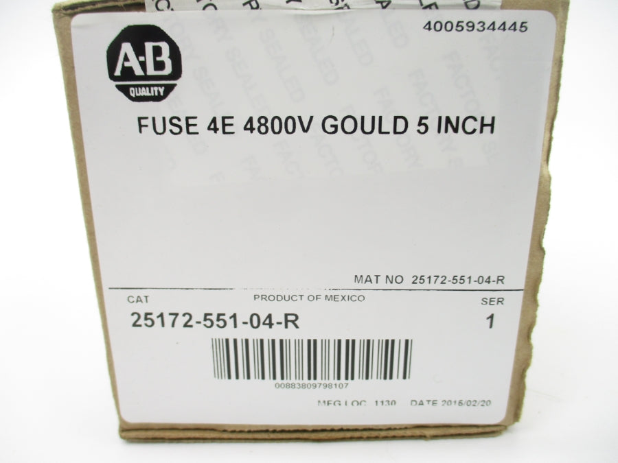 ALLEN BRADLEY 25172-551-04-R 4800V DATE: 2016 (BR/WH) NSFS
