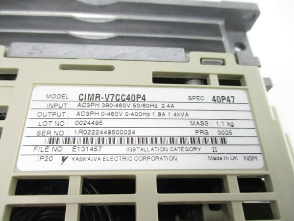 YASKAWA CIMR-V7CC40P4 380-460V 2.4A NSNP
