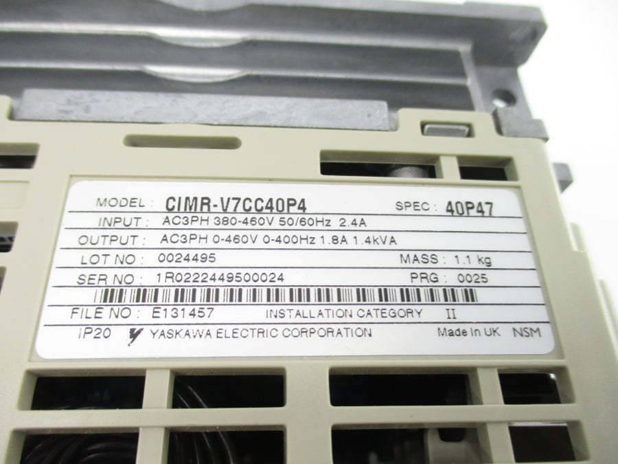 YASKAWA CIMR-V7CC40P4 380-460V 2.4A NSNP
