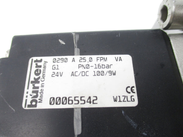 BURKERT 0290A25.0FPMVA 00065542 24VAC/DC NSNP