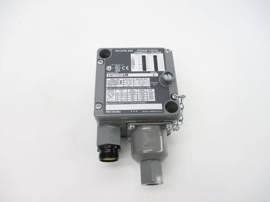 ALLEN BRADLEY 836T-T253JX19 SER. A 120-600V 60A 12-150PSI (BR/WH) NSMP