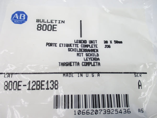 ALLEN BRADLEY 800E-12BE138 SER. A NSMP