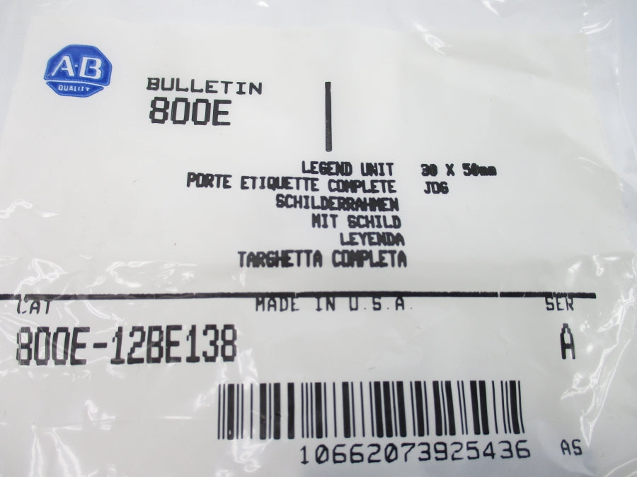 ALLEN BRADLEY 800E-12BE138 SER. A NSMP