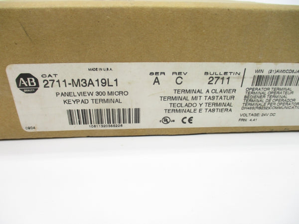 ALLEN BRADLEY 2711-M3A19L1 SER. A F/W 4.41 24VDC REV. C NSFS