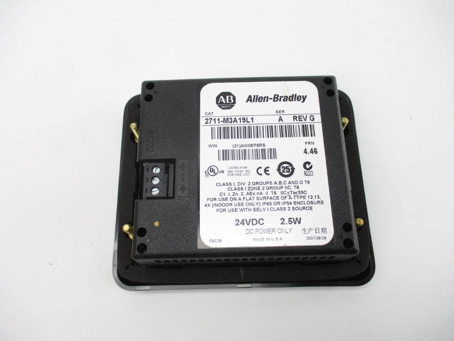 ALLEN BRADLEY 2711-M3A19L1 SER. A F/W 4.46 24VDC REV. G NSMP