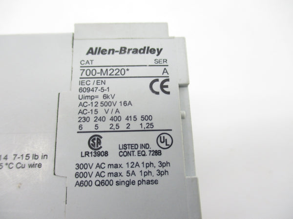 ALLEN BRADLEY 700-M220A1S SER. A 110-120V 16A NSNP