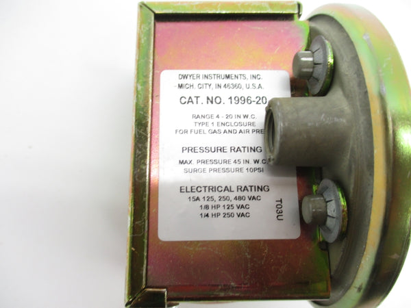 DWYER 1996-20 480VAC 15A 10PSI NSNP