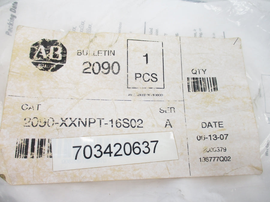 ALLEN BRADLEY 2090-XXNPT-16S02 SER. A NSMP