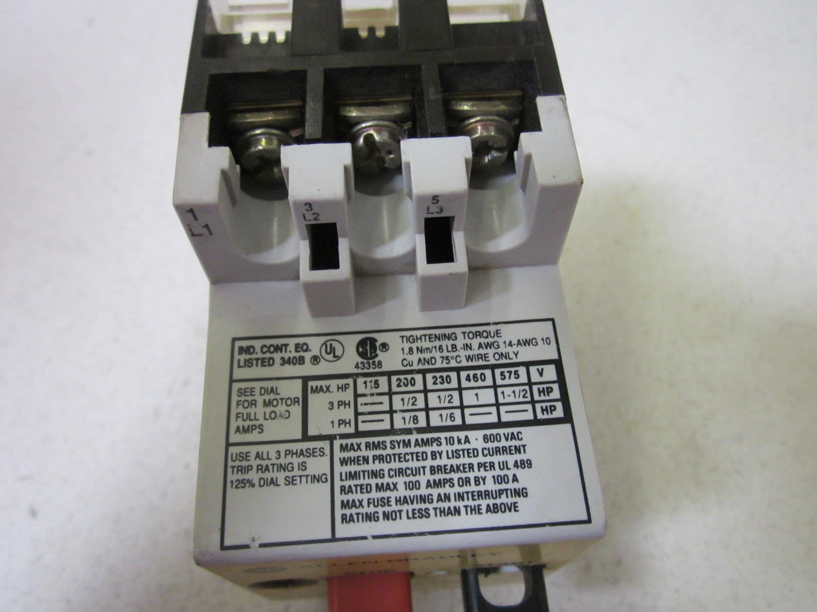 ALLEN BRADLEY 140-MN-0240 SER.B (PKG OF 2) UNMP
