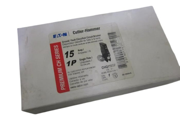 LOT OF 5 CUTLER HAMMER CHQ115GF 15A 1POLE 120V CIRCUIT BREAKER  NSMP