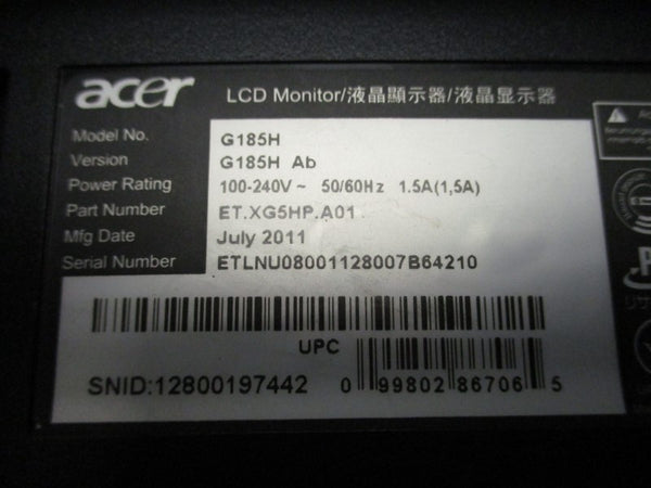 ACER G185H (AS PICTURED)  UNMP