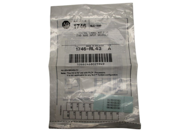 ALLEN BRADLEY 1746-RL43 OCTAL LABEL KIT SER. A  NSMP