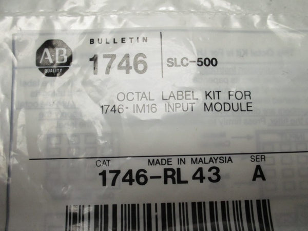 ALLEN BRADLEY 1746-RL43 OCTAL LABEL KIT SER. A  NSMP