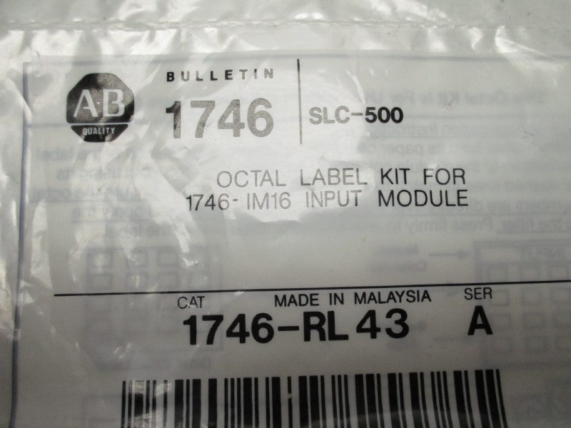 ALLEN BRADLEY 1746-RL43 OCTAL LABEL KIT SER. A  NSMP