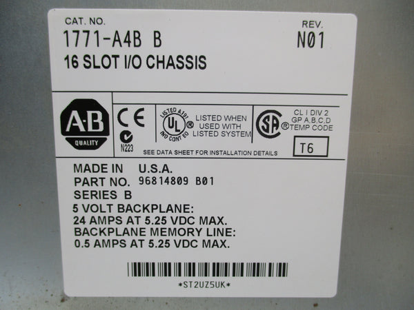 ALLEN BRADLEY 1771-A4B SER. B 5.25VDC 24A NSMP
