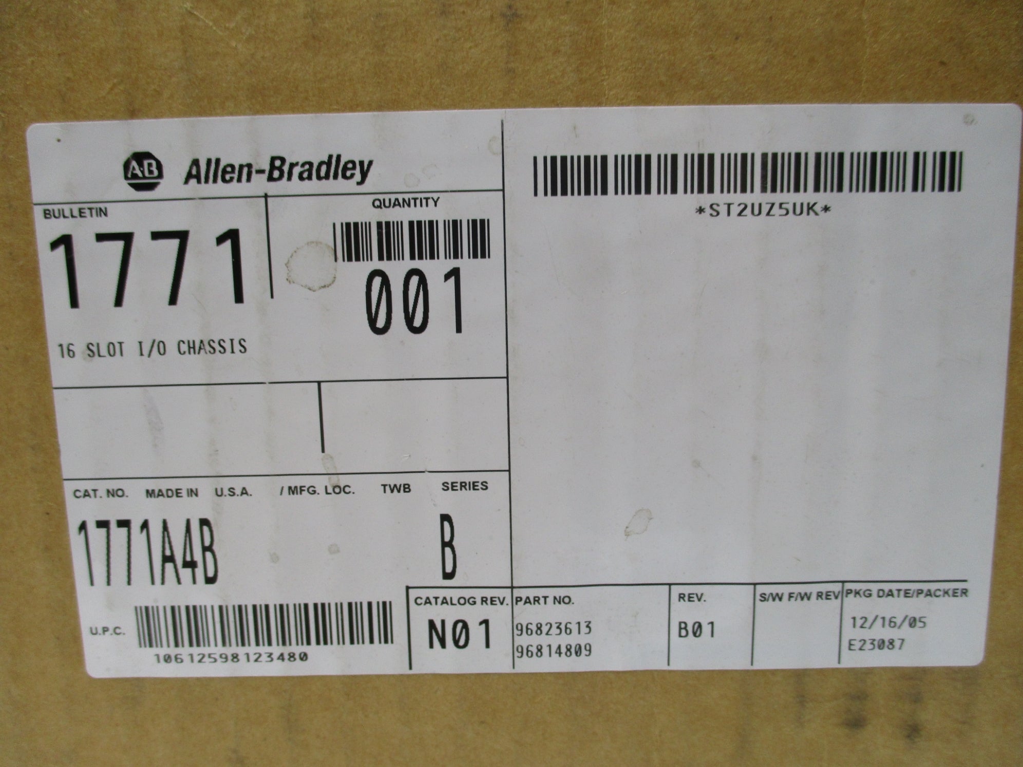 ALLEN BRADLEY 1771-A4B SER. B 5.25VDC 24A NSMP