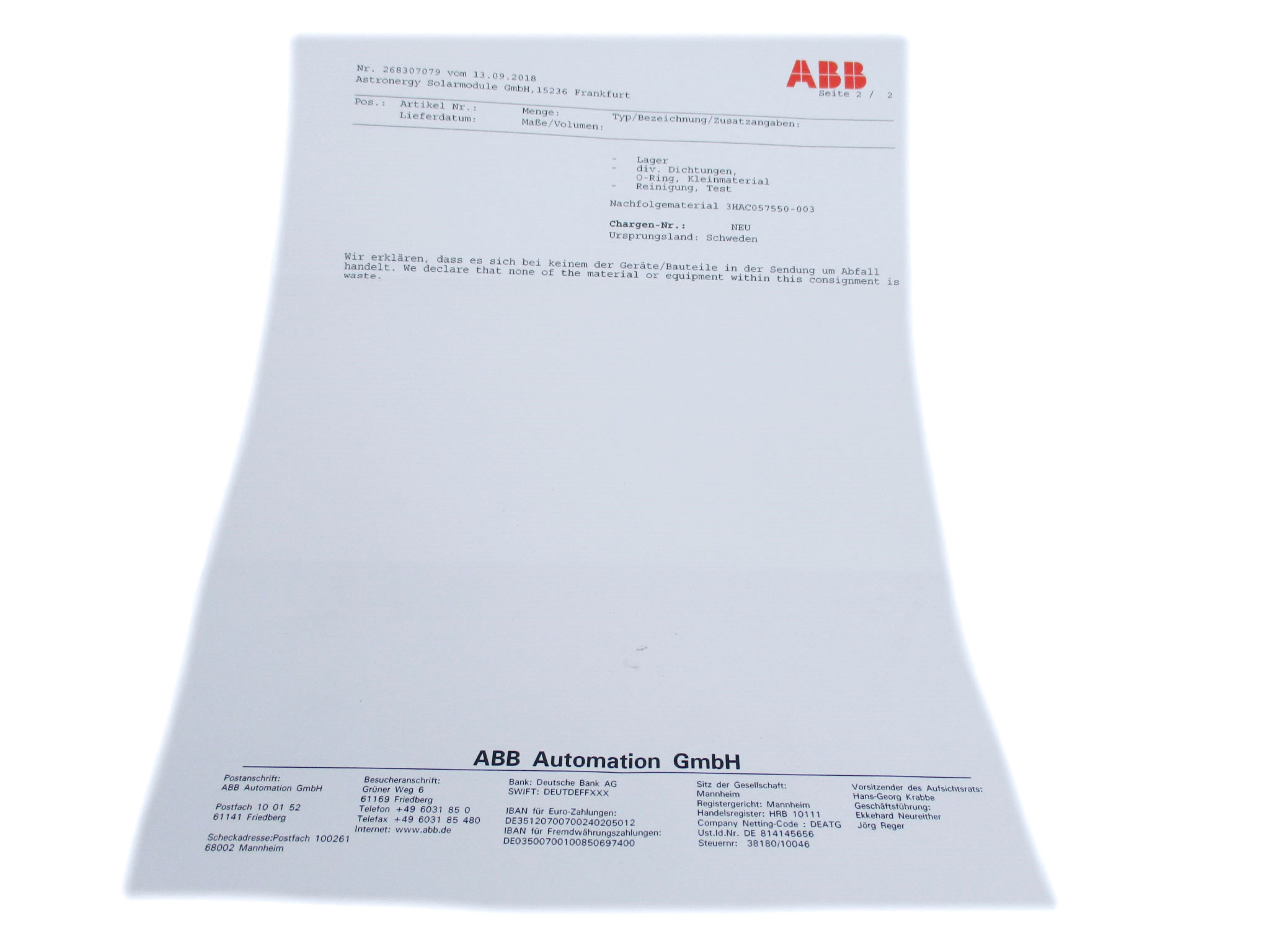 ABB Q3HAC17484-6 (REPAIRED) UNMP