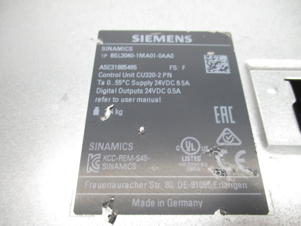 SIEMENS 6SL3040-1MA01-0AA0 24VDC 6.5A NSNP